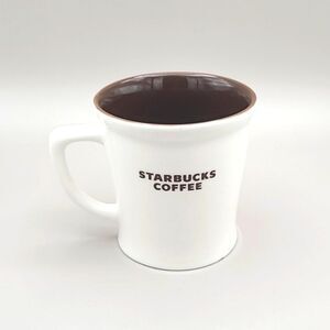 Starbucks Coffee Mug, White with Brown on the Inside, 2009